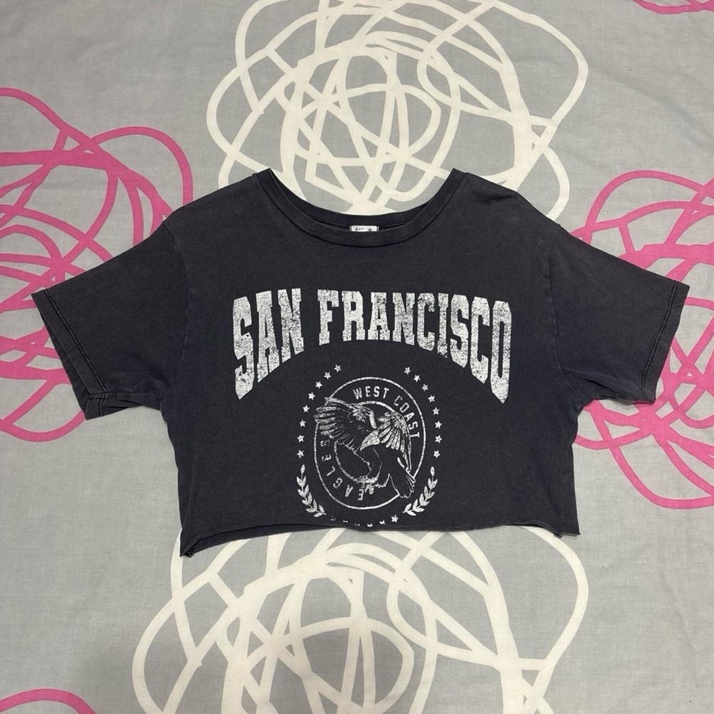 Garage Grey Oversized Crop Top